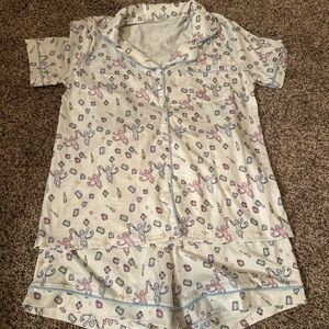 Roller Rabbit White and Pink Kids Pajama Set